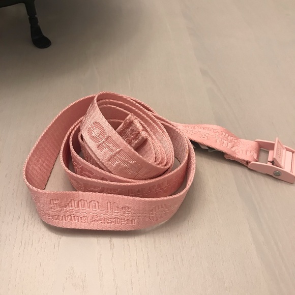 Off White Pink Industrial Belt